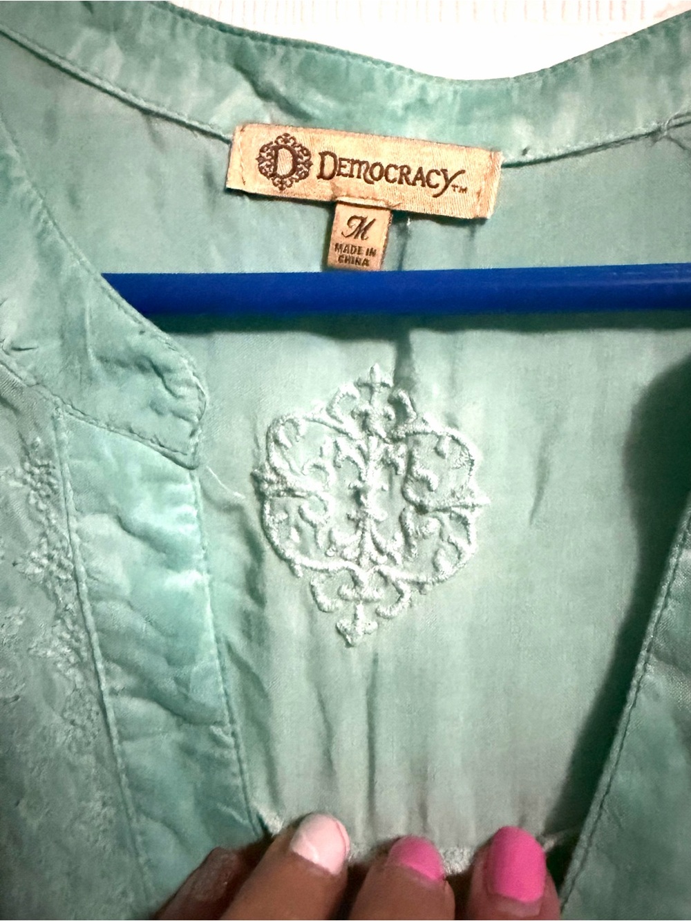 Democracy Mint Green Tunic Blouse - Picture 3 of 4